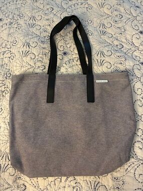 Everlane Gray Canvas Tote with Black Straps